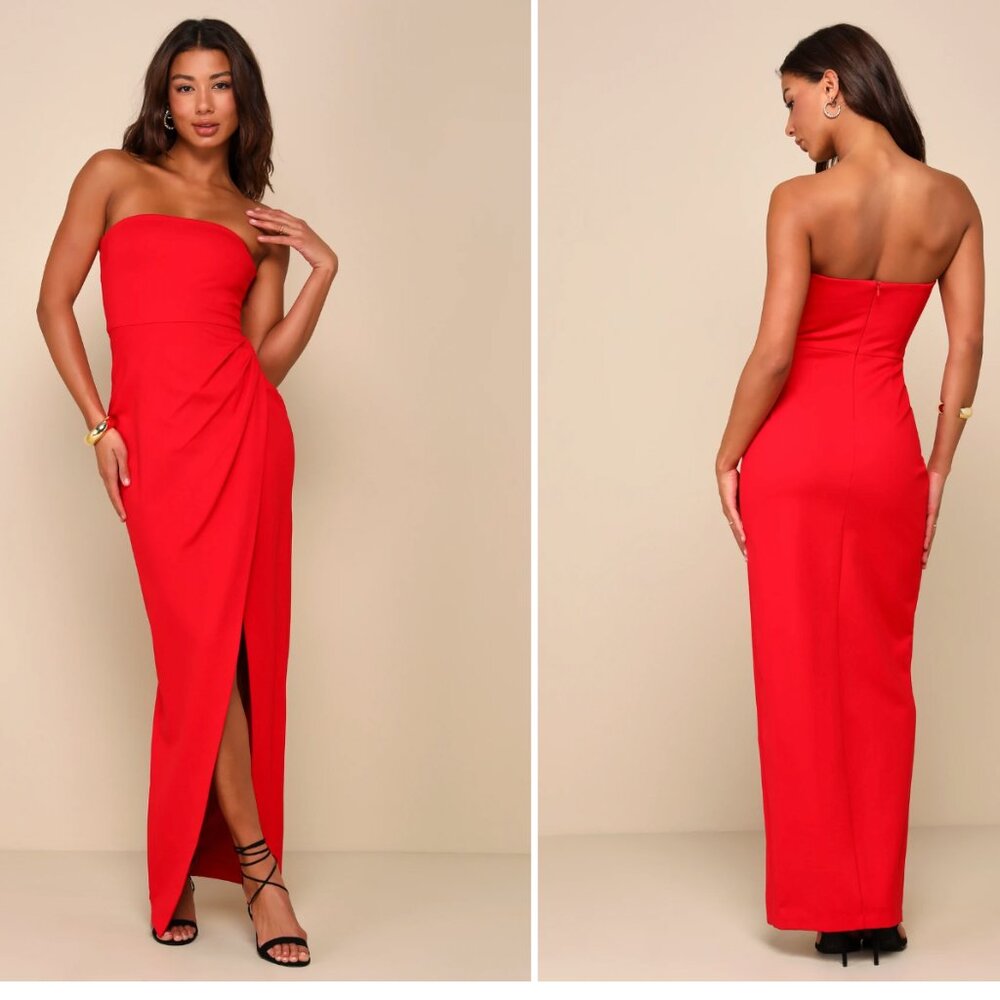 Red Maxi Dress, Lulus, size XL